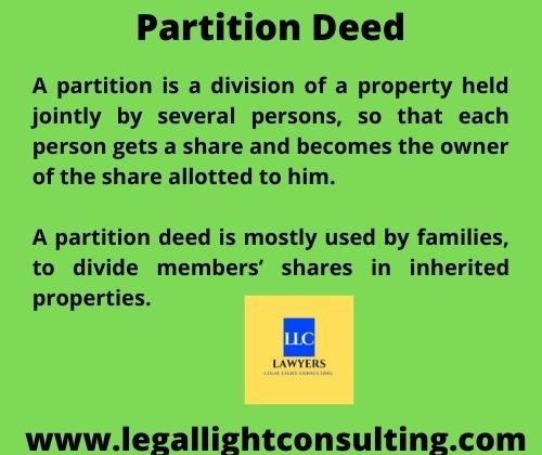 Partition deed by legal light consulting