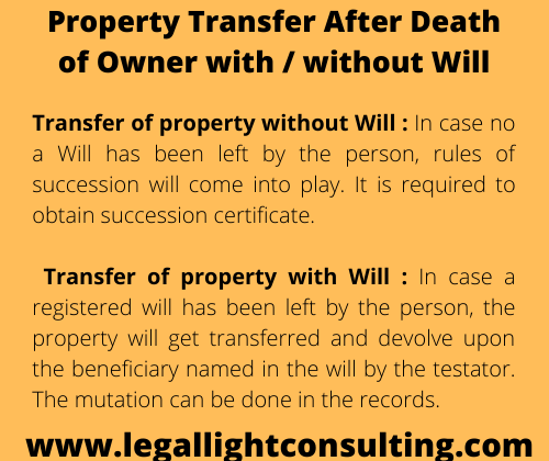 legal light consulting property transfer after death of the ownership